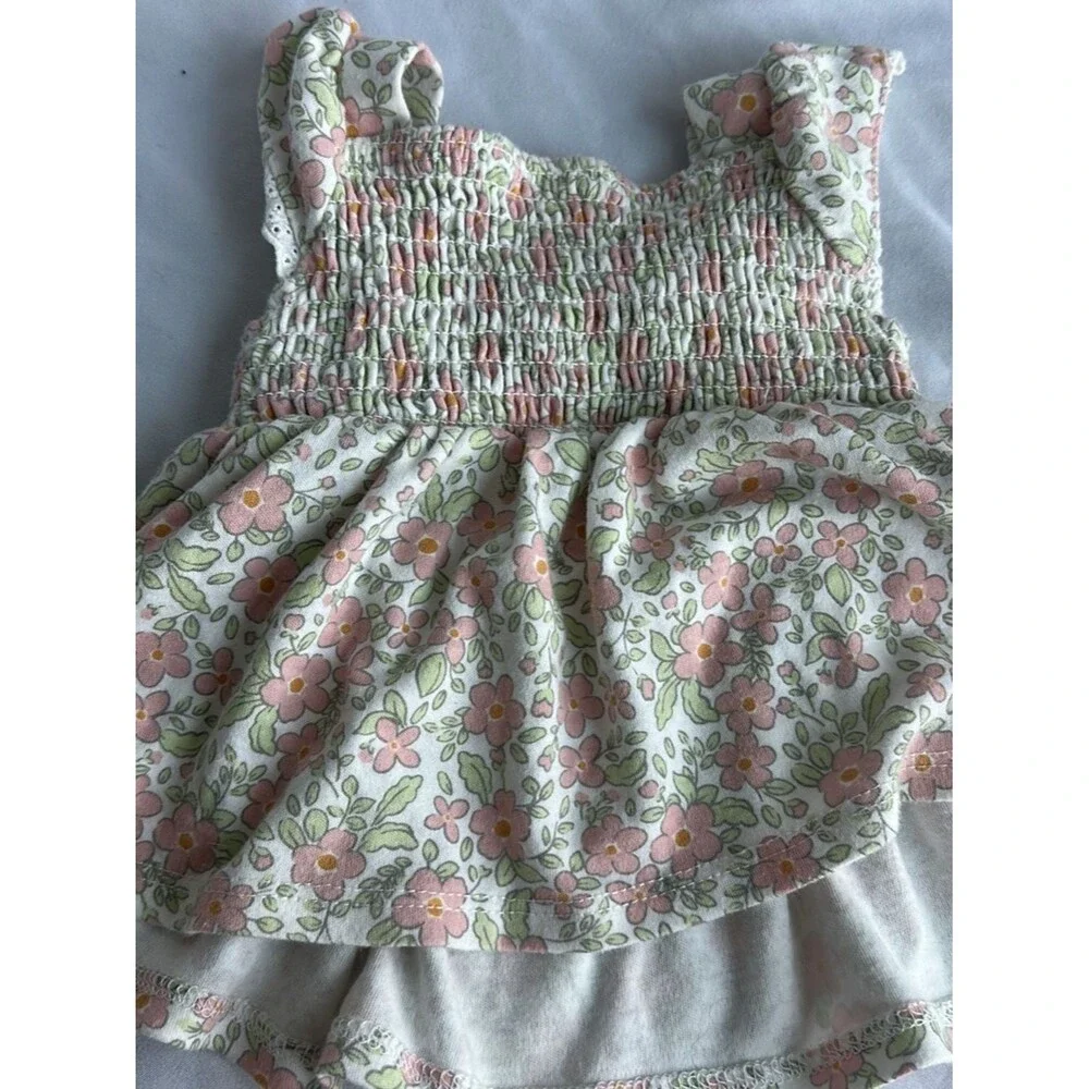 6M 100% Cotton Baby Girls 4 Piece Set - Pink, Gray, White